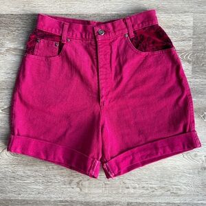 Amazing Pink Vintage 90s Denim Velvet Shorts